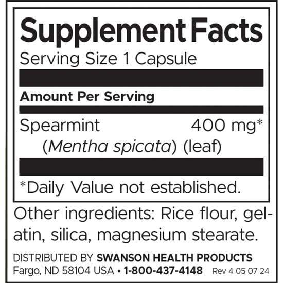 Swanson Full Spectrum Spearmint Leaf-factsheets