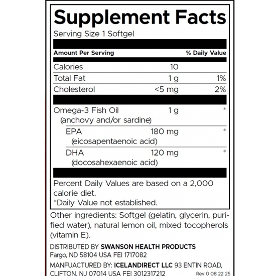 Swanson Omega 3 Fish Oil-factsheets