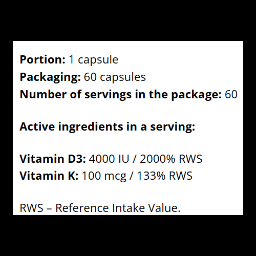 True Health Vitamin D3 4000IU+K2 MK-7-factsheets
