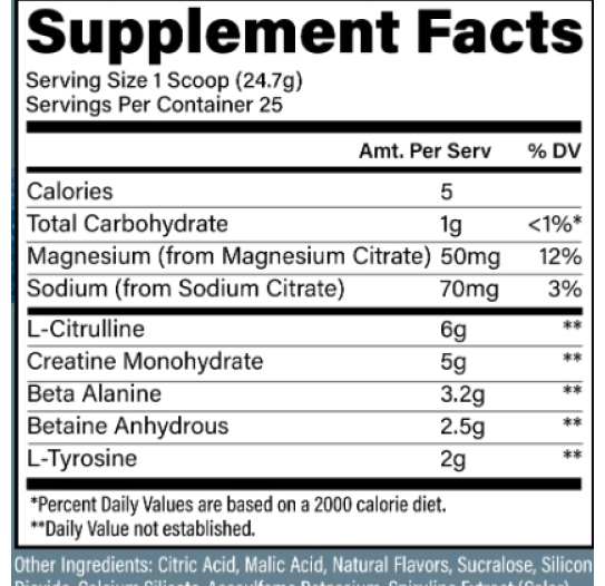 RAW Nutrition Bum Essential Performance Non-Stim-factsheets