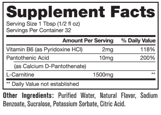 Mutant Liquid L-Carnitine 1500 473 ml-factsheets