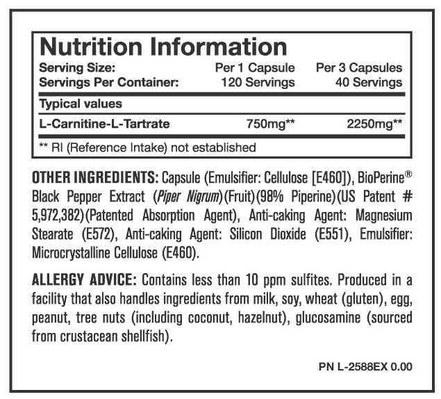 Mutant CARNITINE 750 mg / 90Caps-factsheets