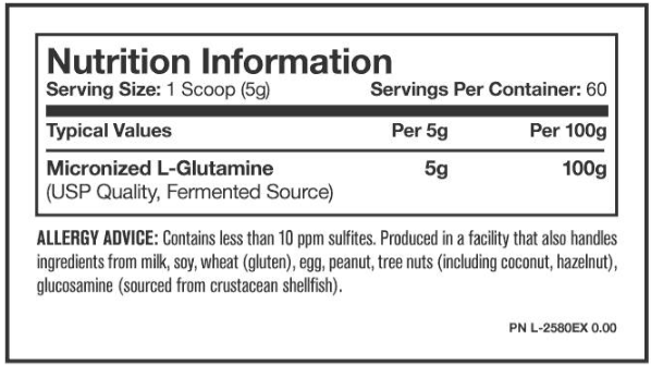 Mutant Glutamine 300 g-factsheets