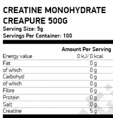 Nutrend CREATINE MONOHYDRATE CREAPURE-factsheets