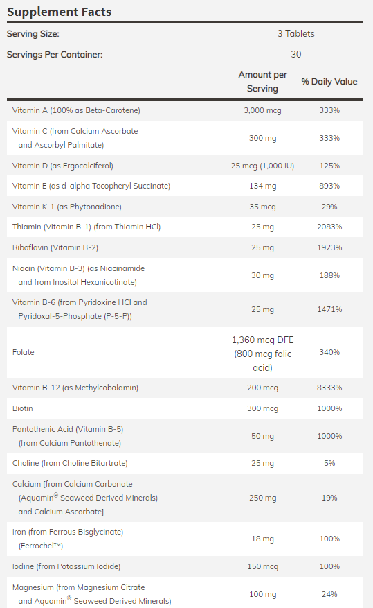 NOW Eve Womens Multiple Vitamin-factsheets