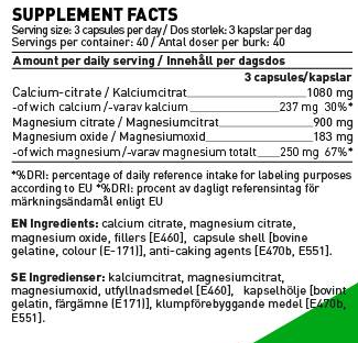 SWEDISH Supplements Calcium + Magnesium-factsheets
