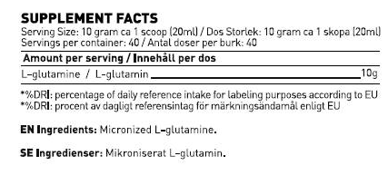 SWEDISH Supplements L-Glutamine 100% 400 g / 80 Doses-factsheets
