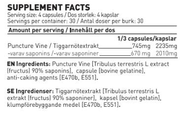 SWEDISH Supplements Tribulus Forte-factsheets