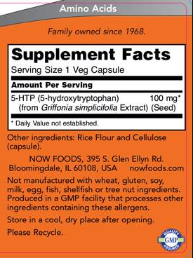 NOW 5-HTP 100 mg-factsheets