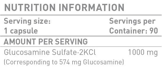 Battery Nutrition Glucosamine Sulfate 1000mg-factsheets