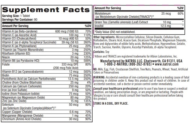 Natrol Multiple for Women-factsheets