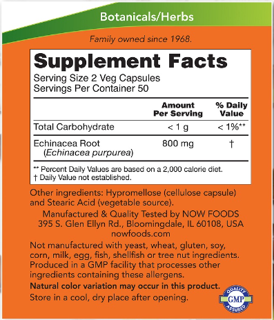 NOW Echinacea 400 mg-factsheets