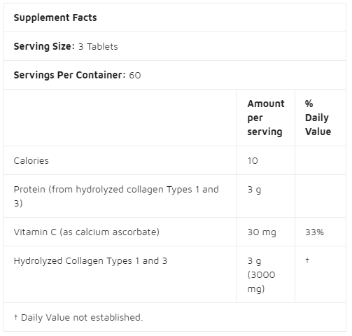 Doctors Best Collagen Type 1 and 3 500 mg / 240 capsules-factsheets