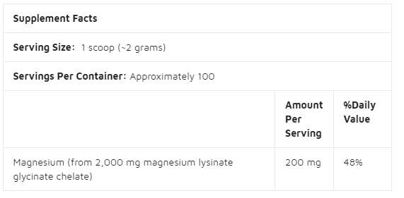 Doctors Best Magnesium 100% Chelated Powder 200 g-factsheets