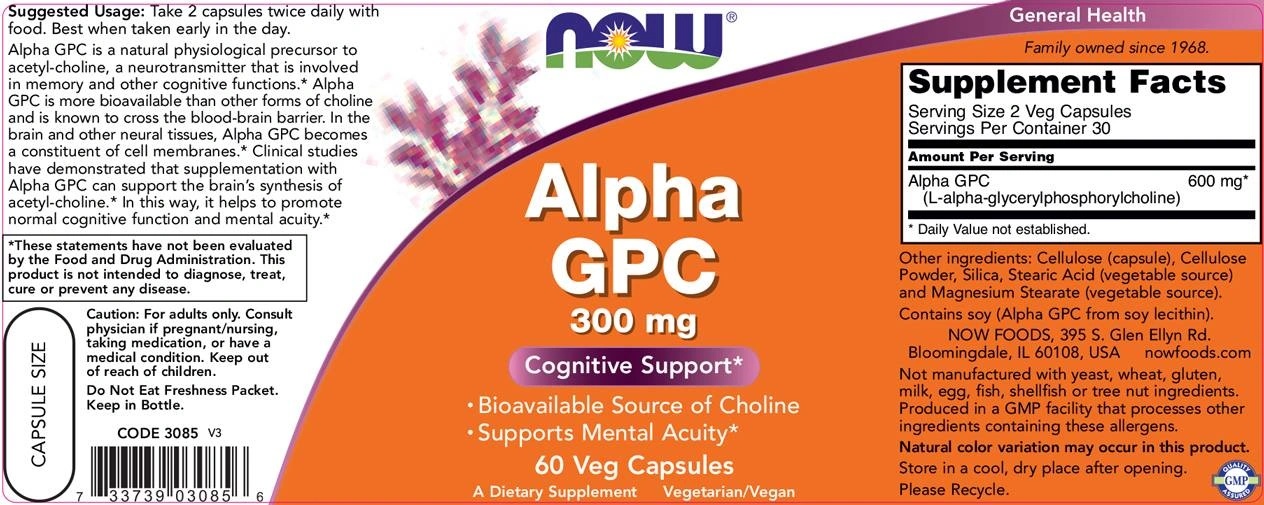 NOW Alpha GPC 300mg-factsheets