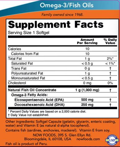 NOW Ultra Omega 3 Fish Oil-factsheets