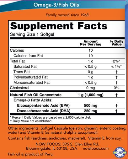 NOW Ultra Omega 3 Fish Oil-factsheets