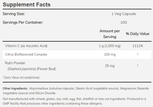 NOW Vitamin C-1000 / with 100 mg Bioflavonoids-factsheets