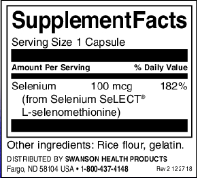 Swanson Selenium L-Selenomethionine 100mg-factsheets