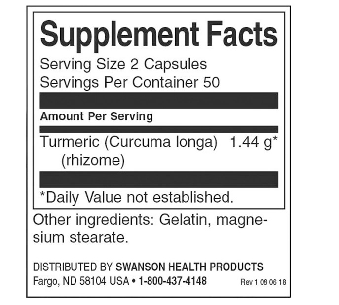 Swanson Turmeric 720mg-factsheets