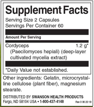 Swanson Cordyceps 600 mg-factsheets