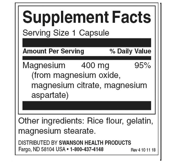 Swanson Triple Magnesium Complex 400 mg-factsheets