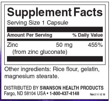 Swanson Zinc Gluconate 50mg-factsheets