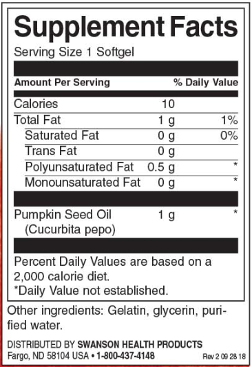 Swanson Pumpkin Seed Oil 1000 mg-factsheets