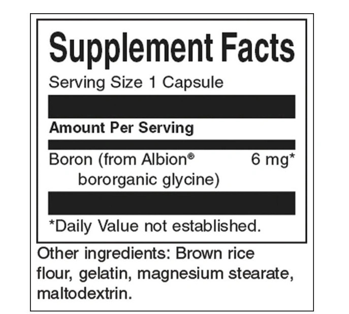 Swanson Boron from Albion Boroganic Glycine 6 mg-factsheets