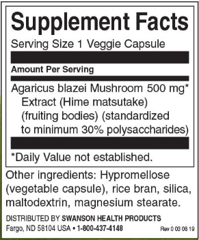 Swanson Agaricus Blazei Mushroom Extract 500 mg-factsheets