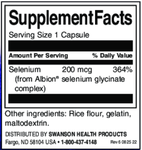 Swanson Selenium Complex 200 mg / 90 capsules-factsheets