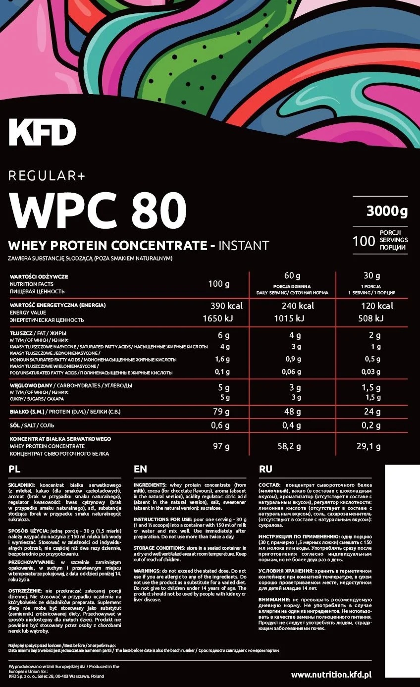 KFD Nutrition Regular+ WPC 80-factsheets