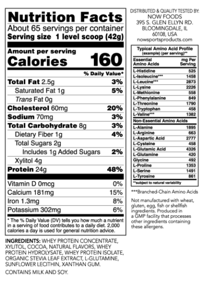 NOW Whey Protein-factsheets