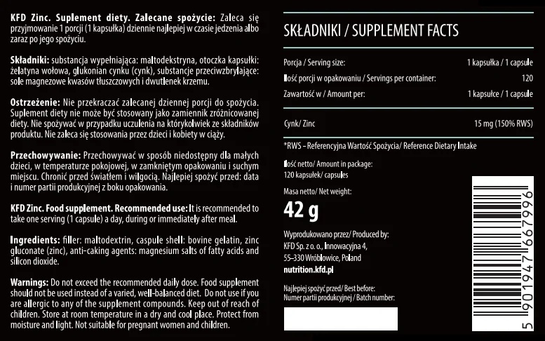 KFD Nutrition Zinc-factsheets