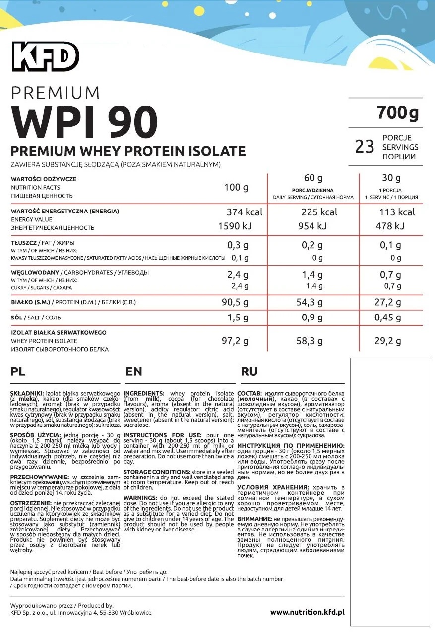 KFD Nutrition Premium WPI 90-factsheets