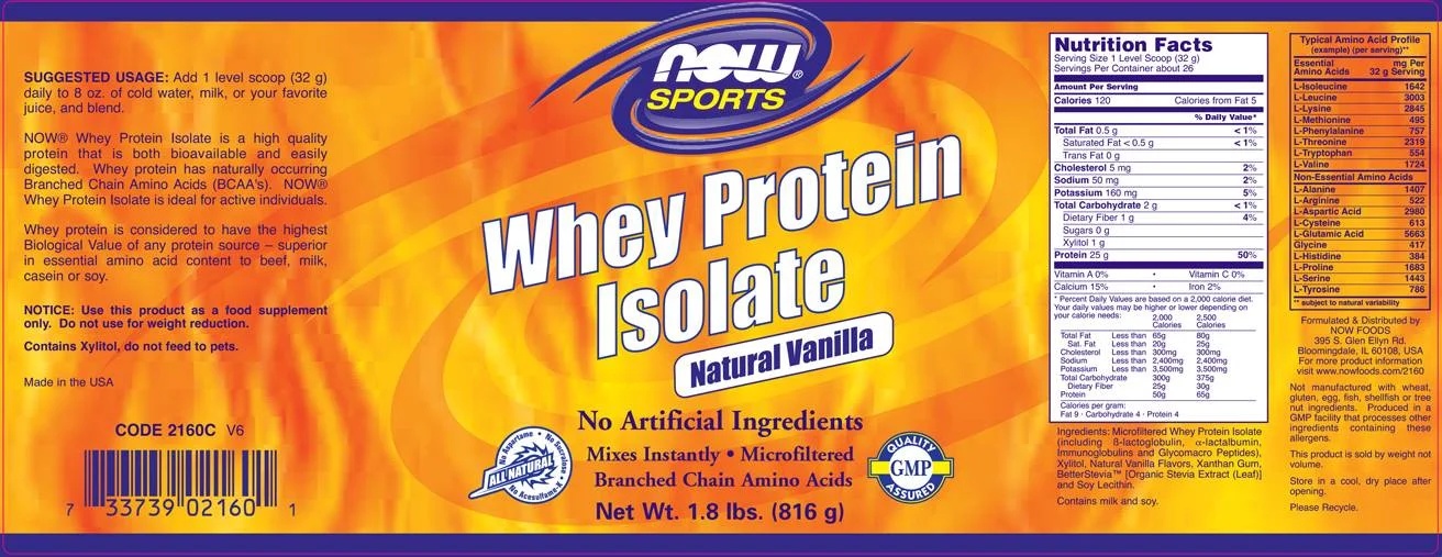 NOW Whey Protein Isolate /flavoured/ 816 gr.-factsheets