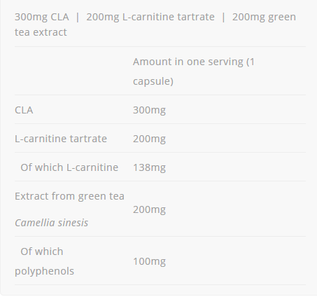 Allnutrition CLA + L-Carnitine + Green Tea-factsheets