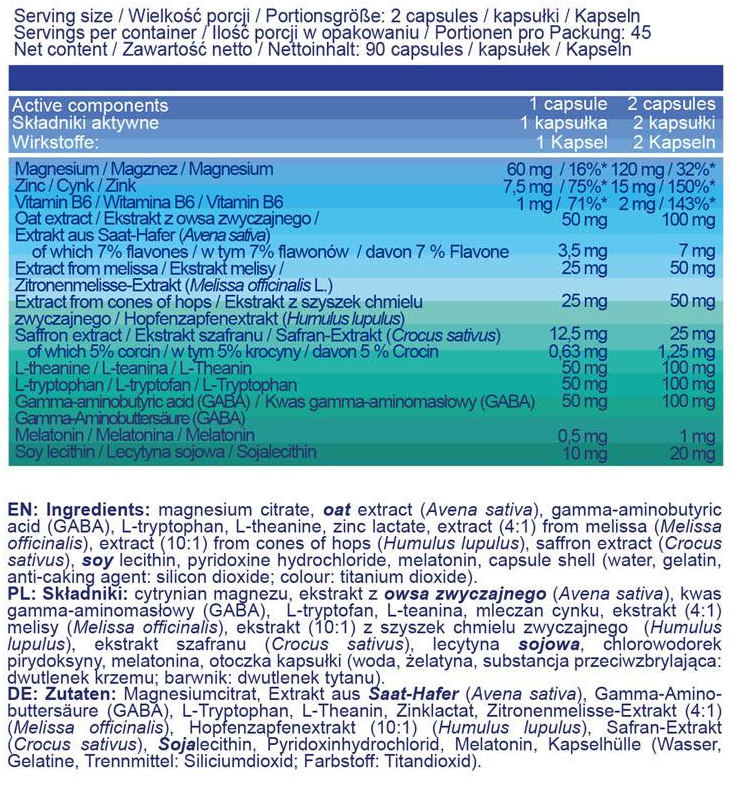 Allnutrition Sleep Pro-factsheets