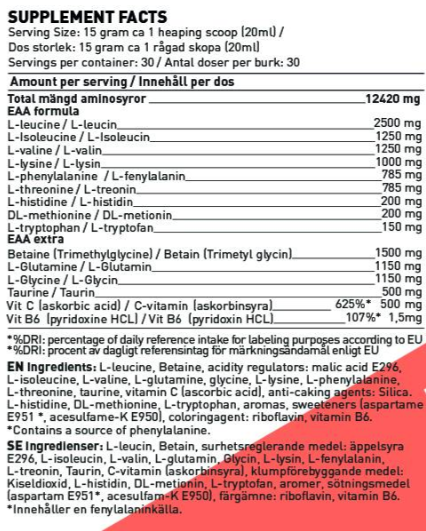 SWEDISH Supplements EAA Engine / Essential Aminoacid Complex-factsheets