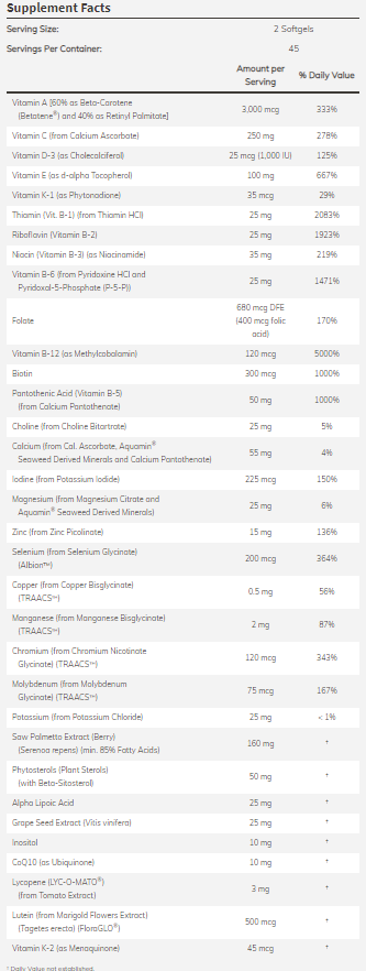 NOW ADAM™ Superior Mens Multiple / Vitamin-factsheets