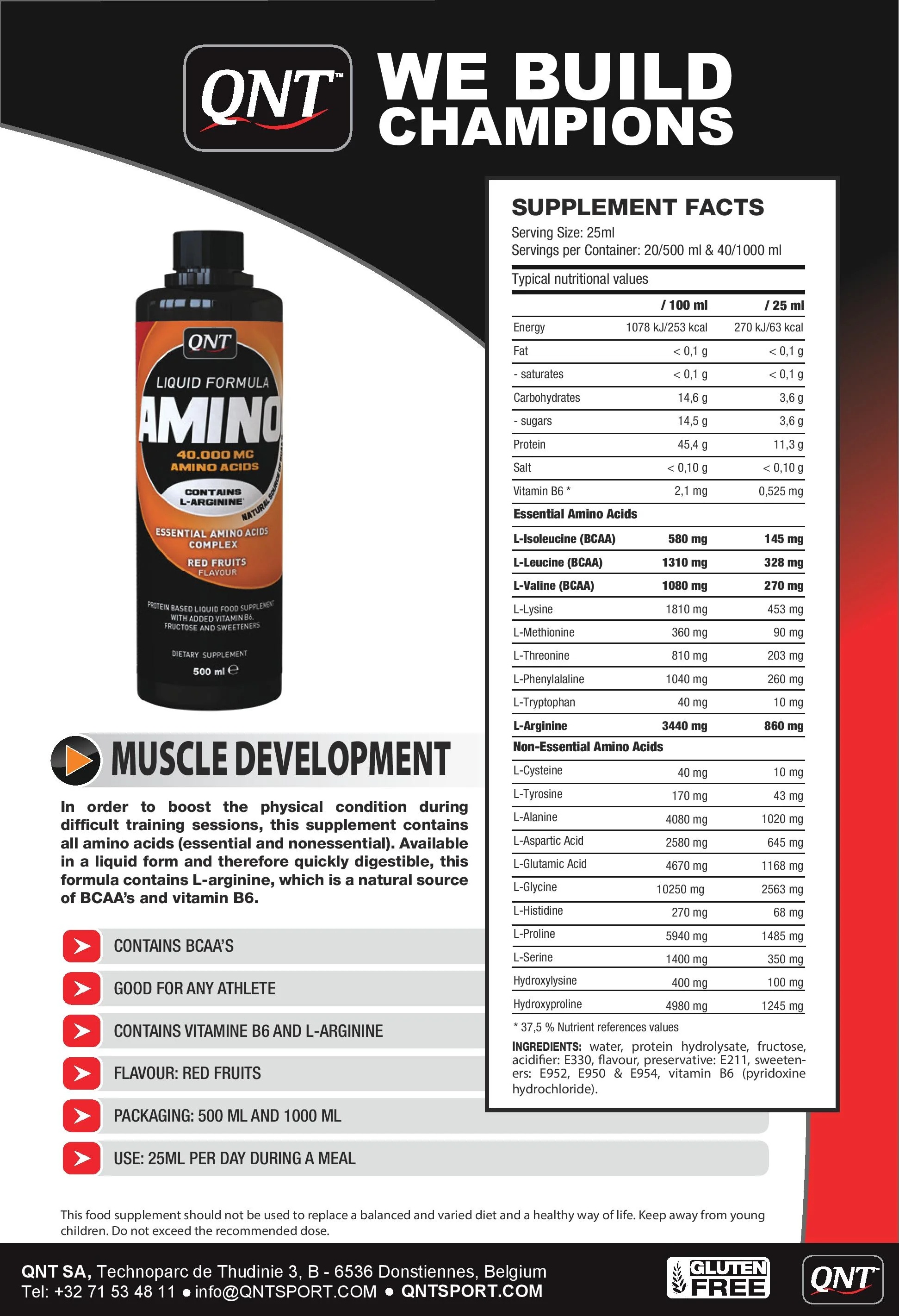 QNT Sport Nutrition Amino Liquid 500 ml-factsheets