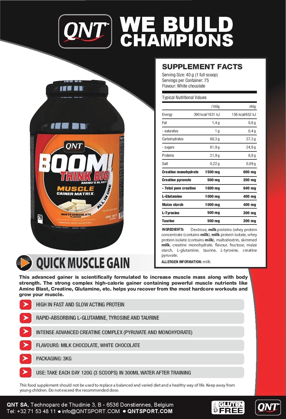 QNT Sport Nutrition BOOM 3000 g-factsheets