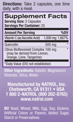 Natrol Quercetin 500 mg-factsheets