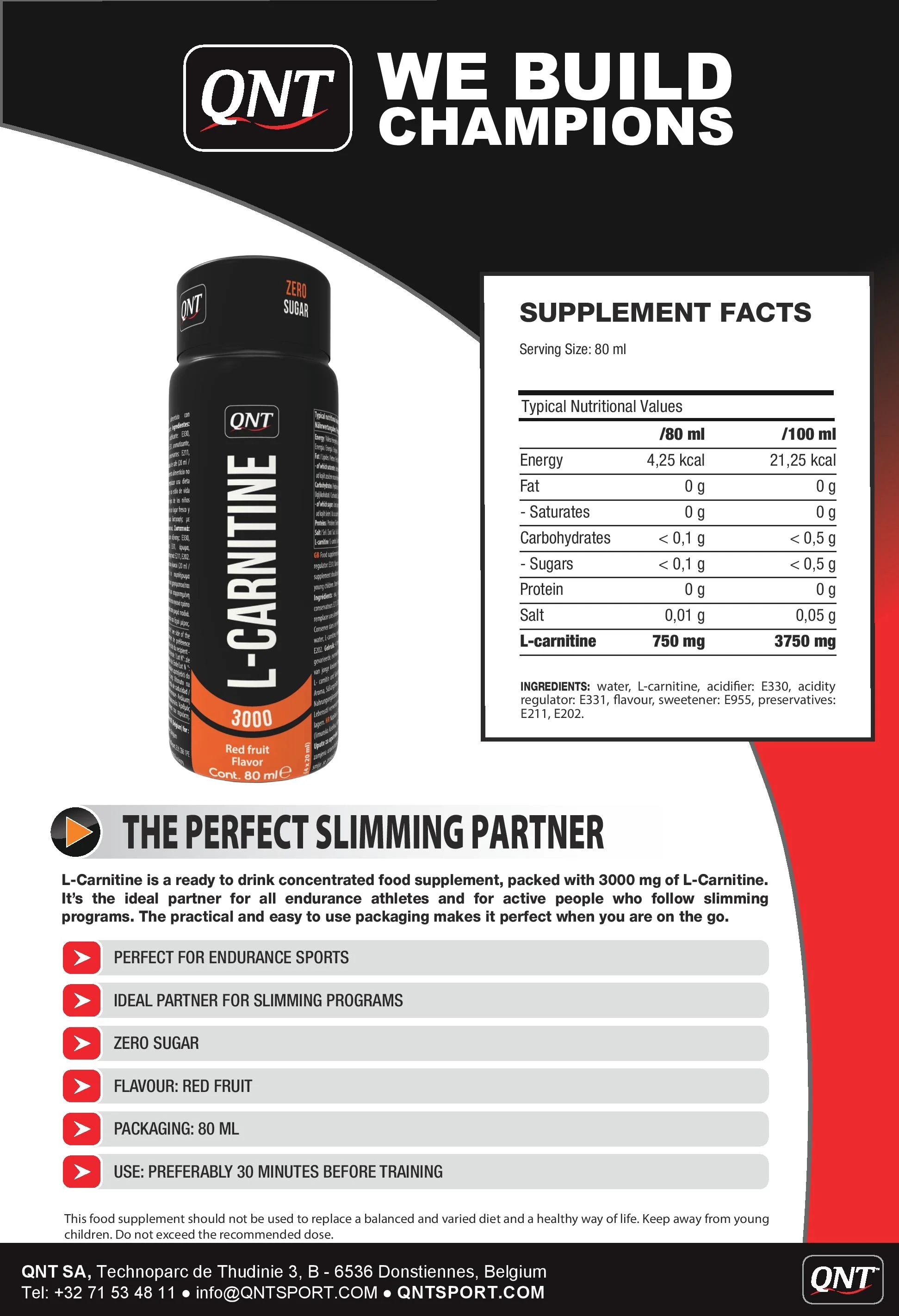 QNT Sport Nutrition L-Carnitine shots 3000 mg-factsheets