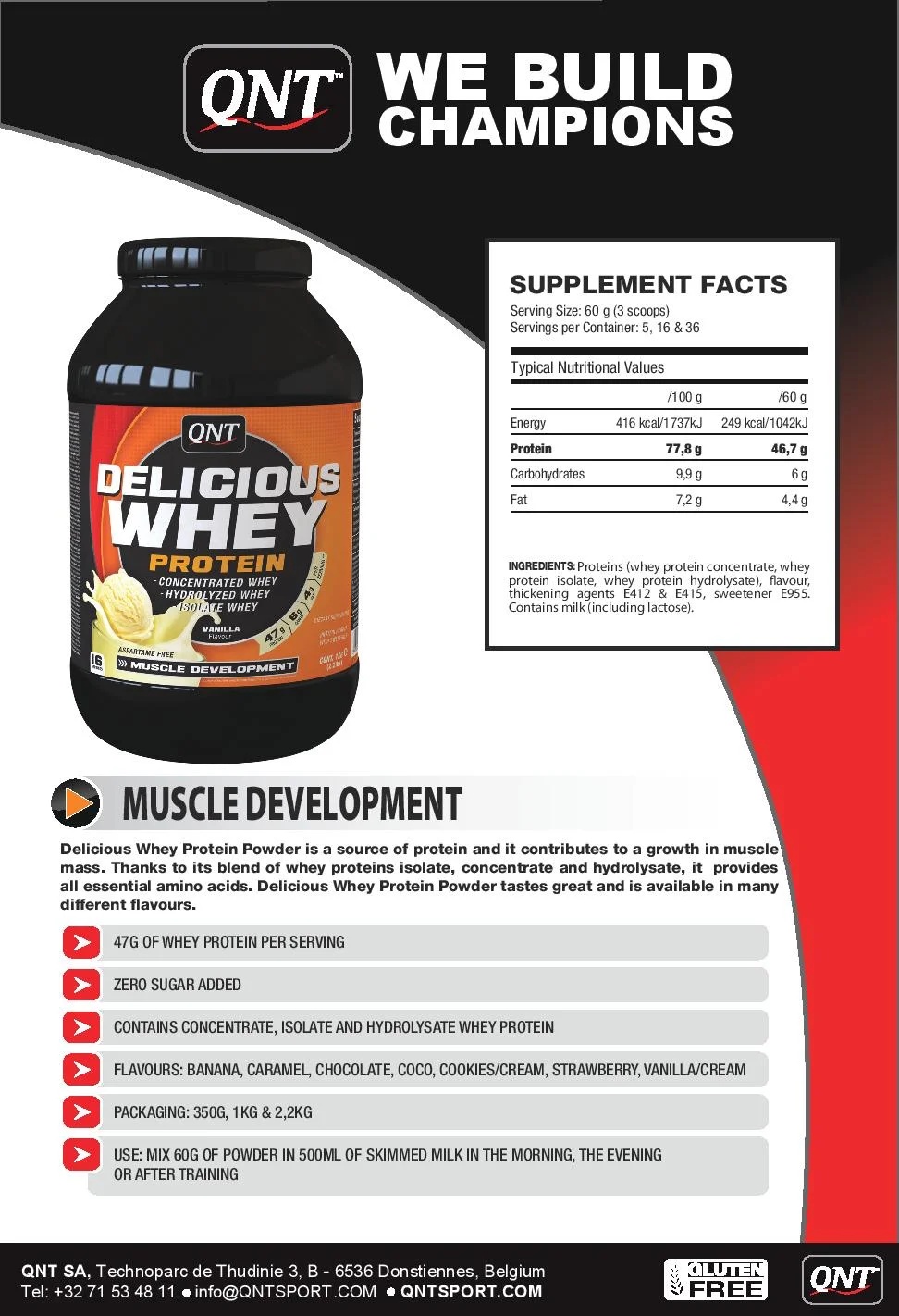 QNT Sport Nutrition Delicious Whey Protein 1000 g.-factsheets