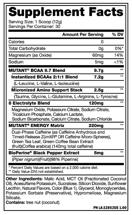 Mutant BCAA 9.7 ENERGY 780 g-factsheets