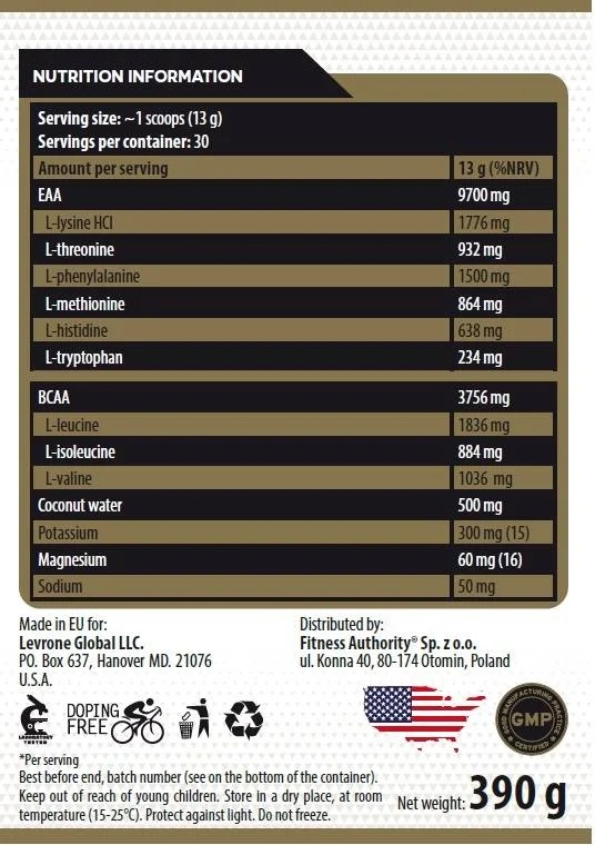 Kevin Levrone Gold Line / Gold EAAmino-factsheets