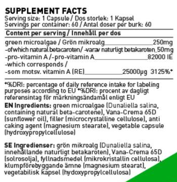 SWEDISH Supplements Beta Carotene Natural 25000 IU-factsheets