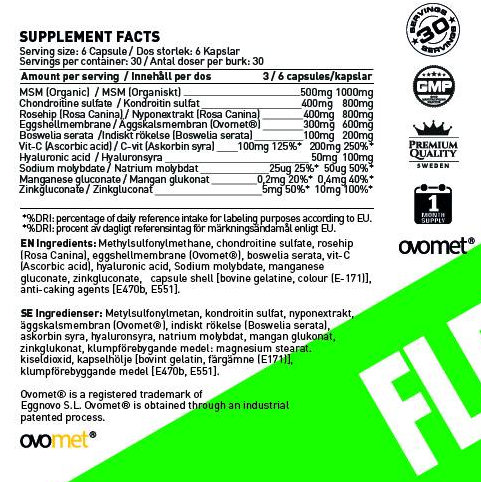 SWEDISH Supplements Flex Support 180 capsules-factsheets