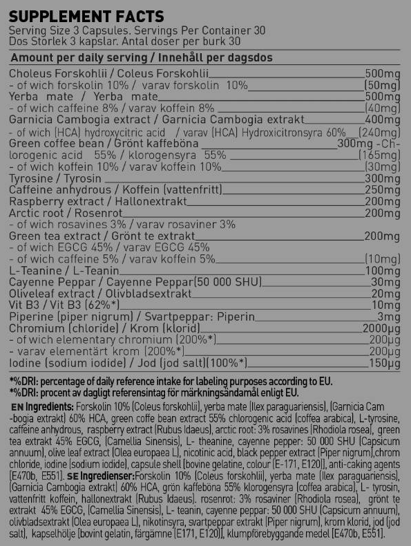 SWEDISH Supplements Go Hard / Advanced 90 capsules-factsheets